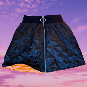 Dolls Kill Poster Grl Reversible Bomber Skirt, Size XS